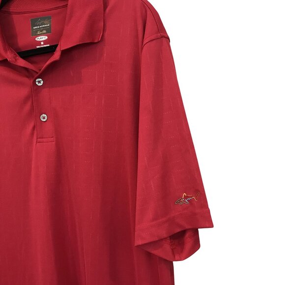 Greg Norman Tasso Elba Play Dry Red Polo Shirt M Golf Performance Classic Fit - Picture 6 of 6